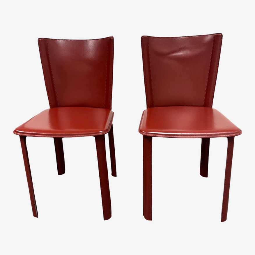 Giovanna Modonutti for Design Within Reach Allegro Leather Side Chairs – a Pair - image 0