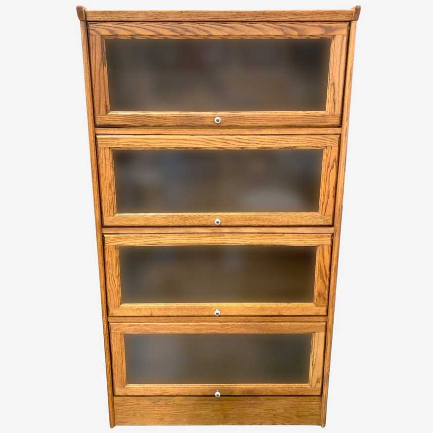Four Tier Oak Barrister Bookcase - image 0