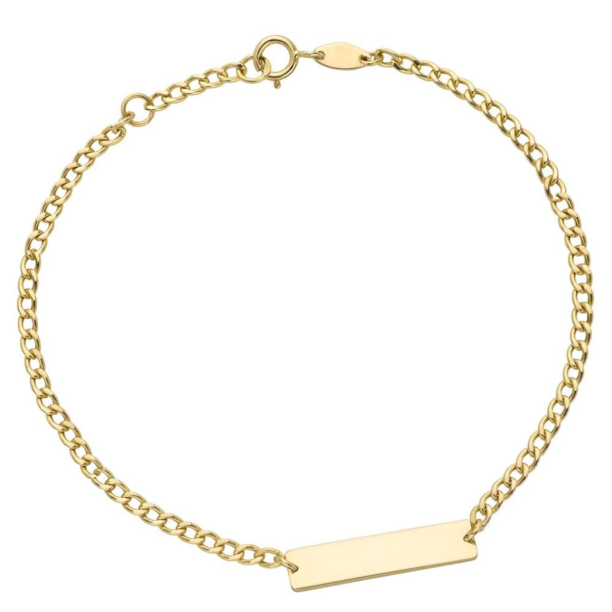 Złota bransoletka Pancerka z gładką blaszką