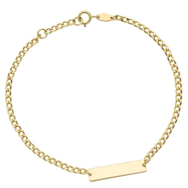 Złota bransoletka Pancerka z gładką blaszką