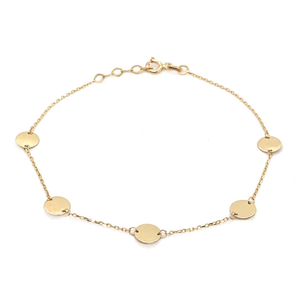 Złota bransoletka celebrytka z kółeczkami