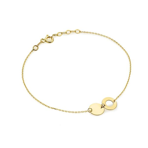 Złota bransoletka Celebrytka Ring z pełnym kółkiem