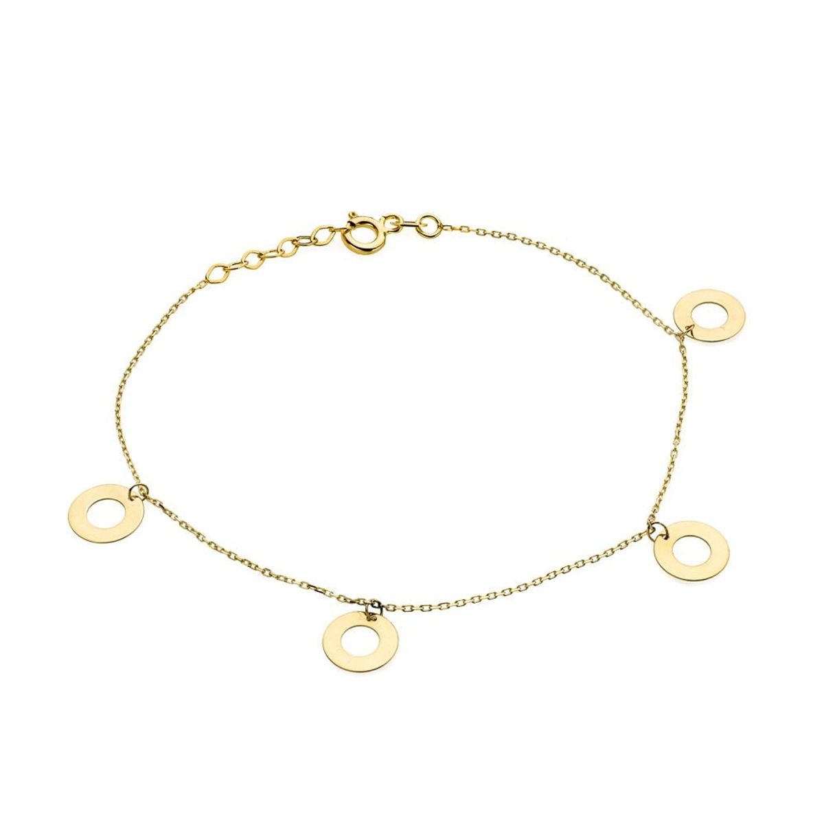 Złota bransoletka Celebrytka z kółkami