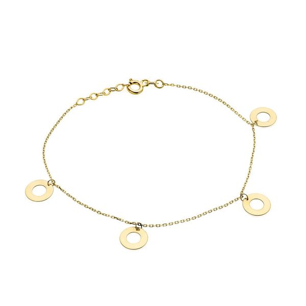 Złota bransoletka Celebrytka z kółkami