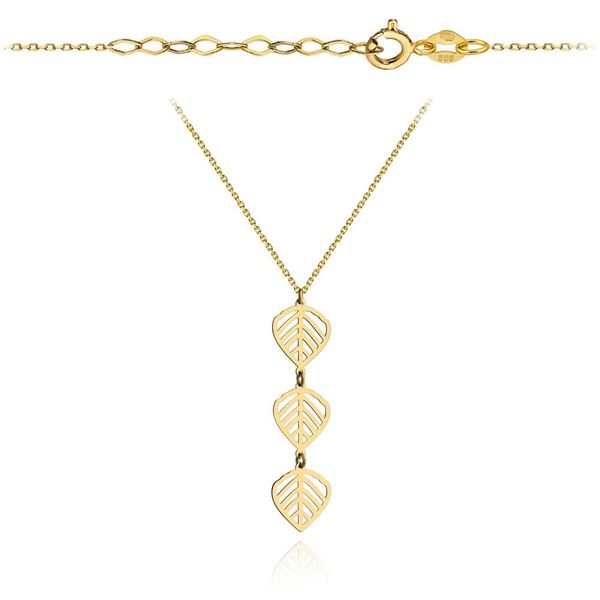 Złoty naszyjnik wiszące trzy listki