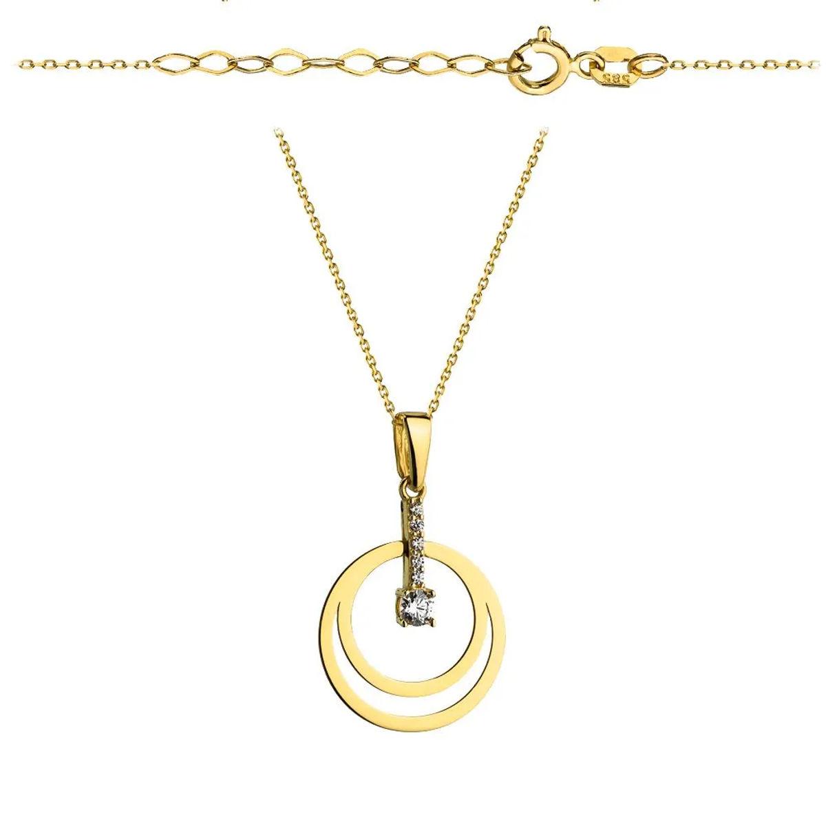 Złoty naszyjnik z elegancką zawieszką