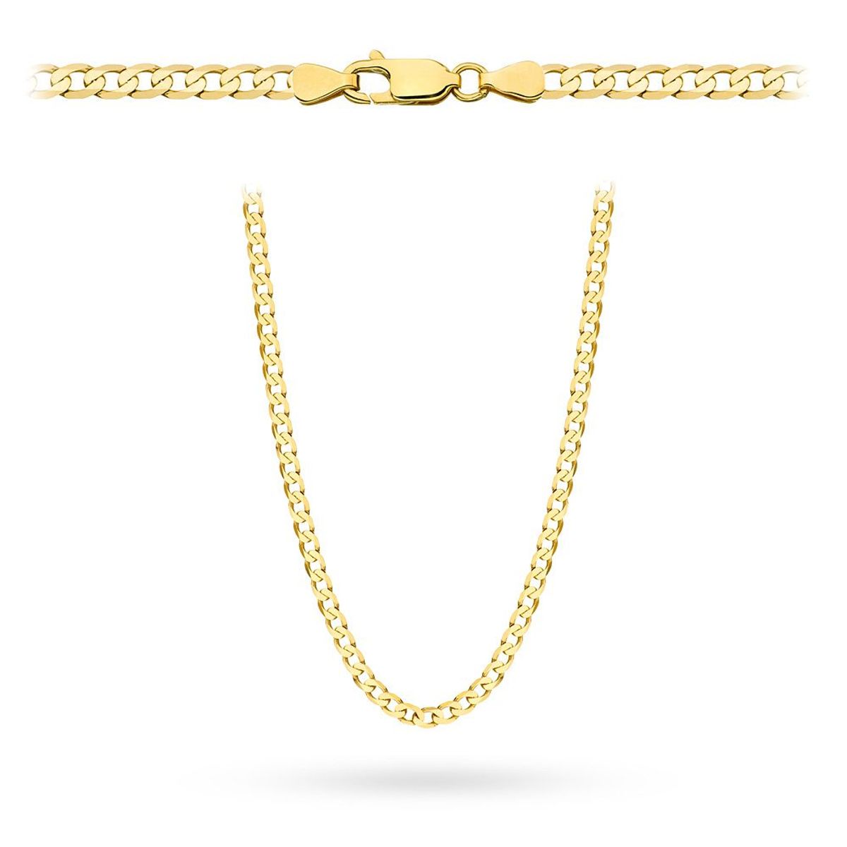 złoty łańcuszek gładka pancerka