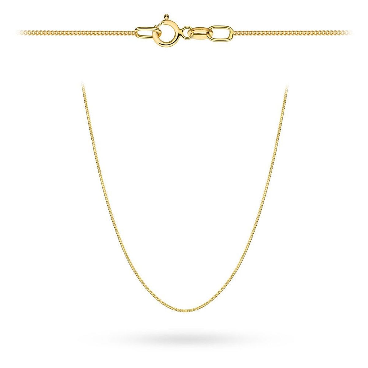 Złoty łańcuszek - Pancerka gładka 45 cm