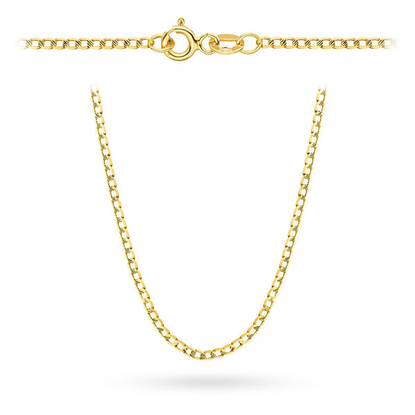Złoty łańcuszek - Pancerka diamentowana nacinana 50 cm