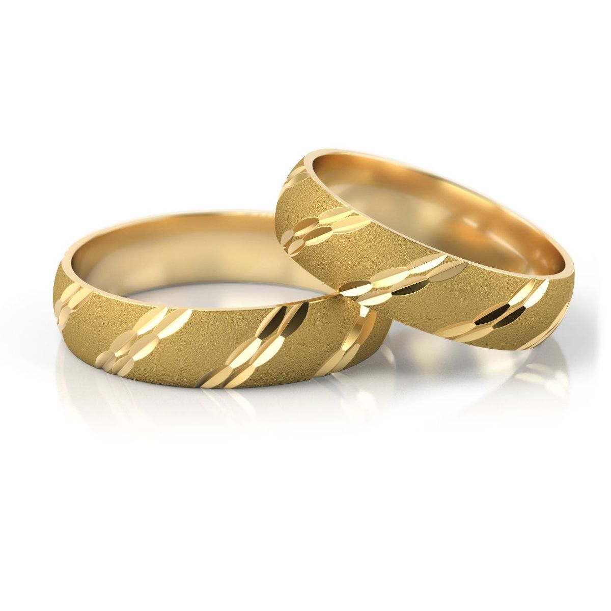 Złote obrączki ślubne - półokrągłe