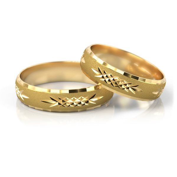 Złote obrączki ślubne - półokrągłe