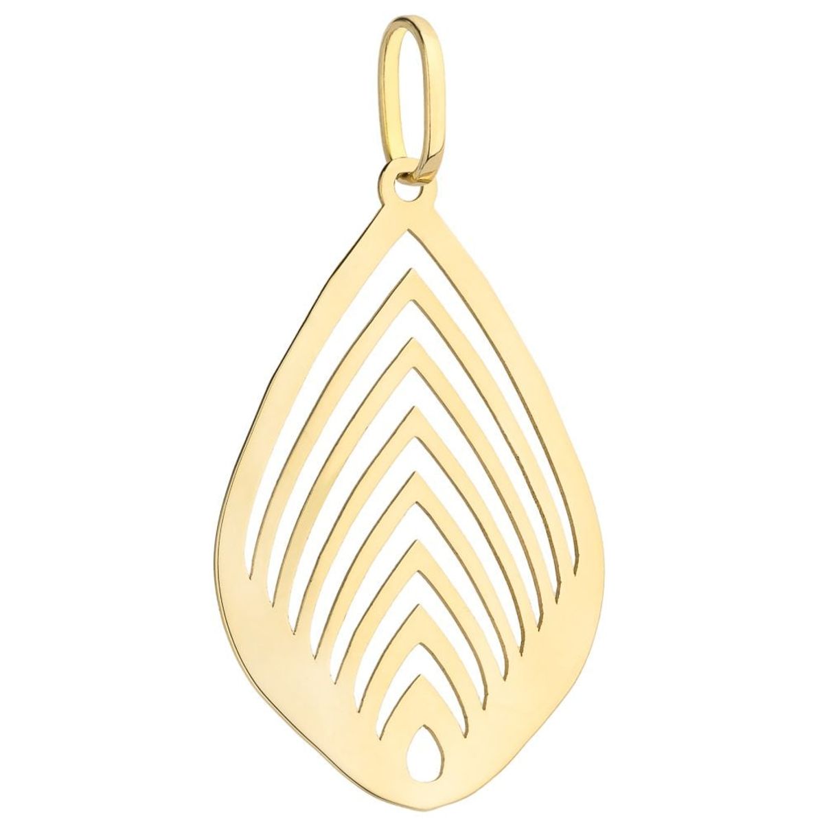 Złota zawieszka ażurowy liść