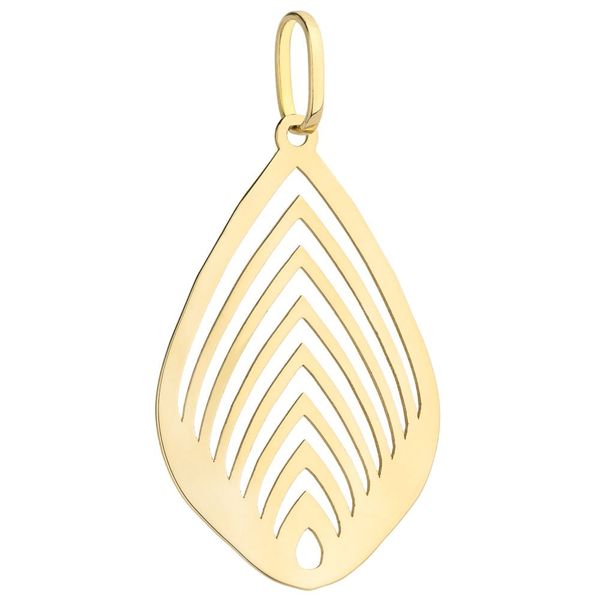 Złota zawieszka ażurowy liść