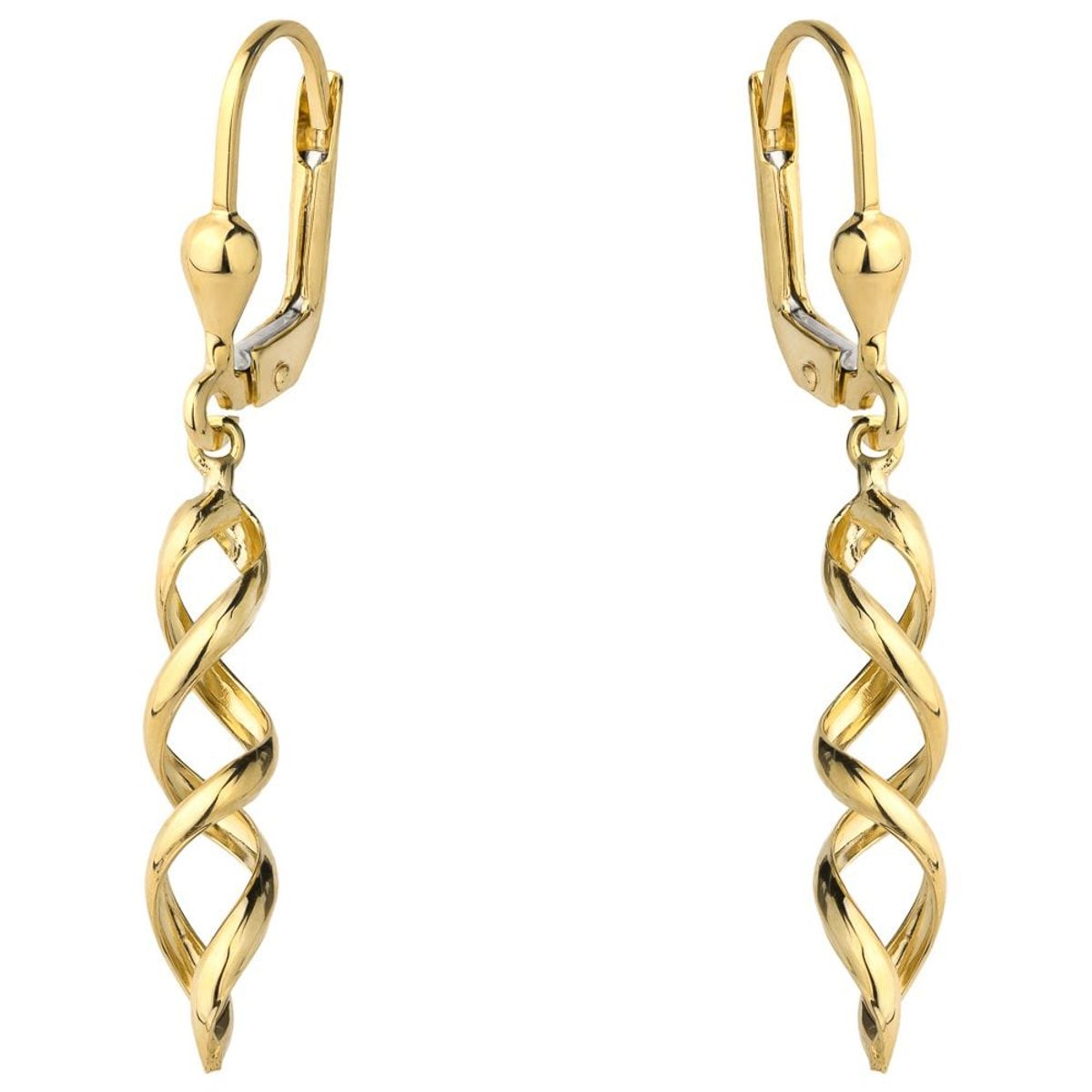 Złote kolczyki sprężynki