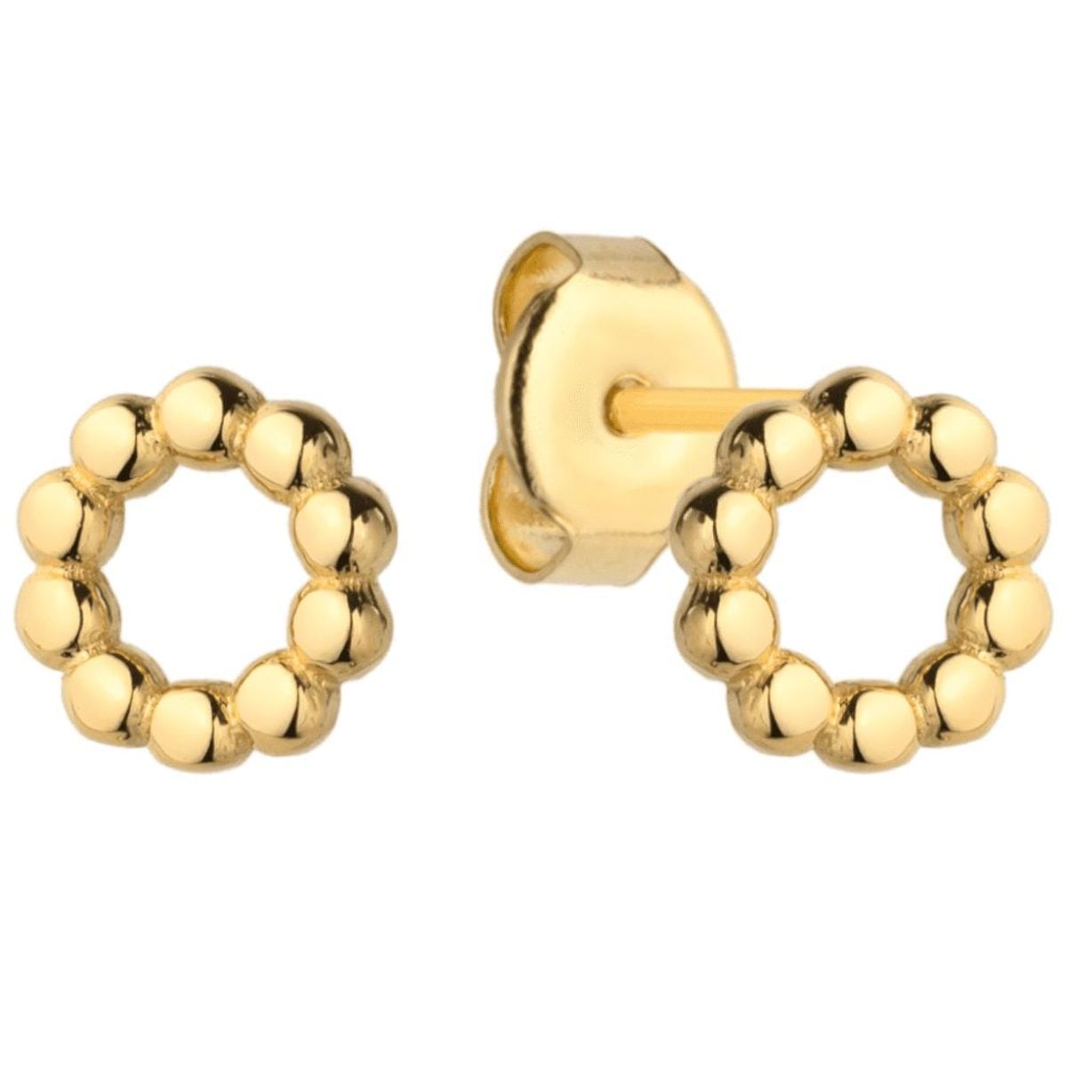 Złote kolczyki kółka z kuleczek