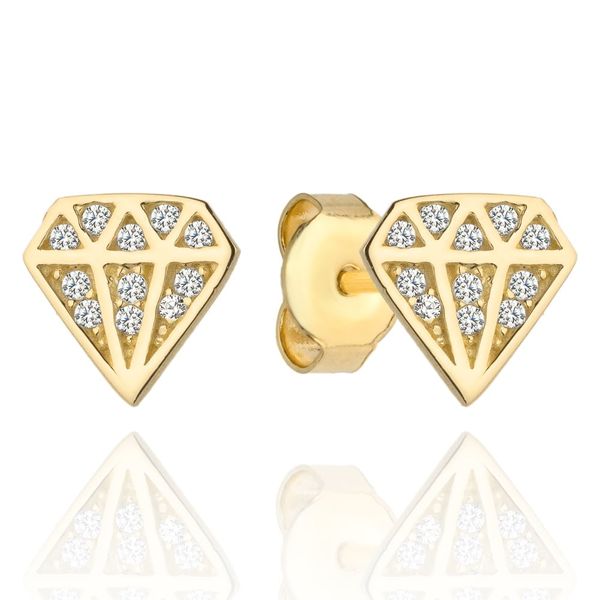 złote kolczyki diamenty z cyrkoniami