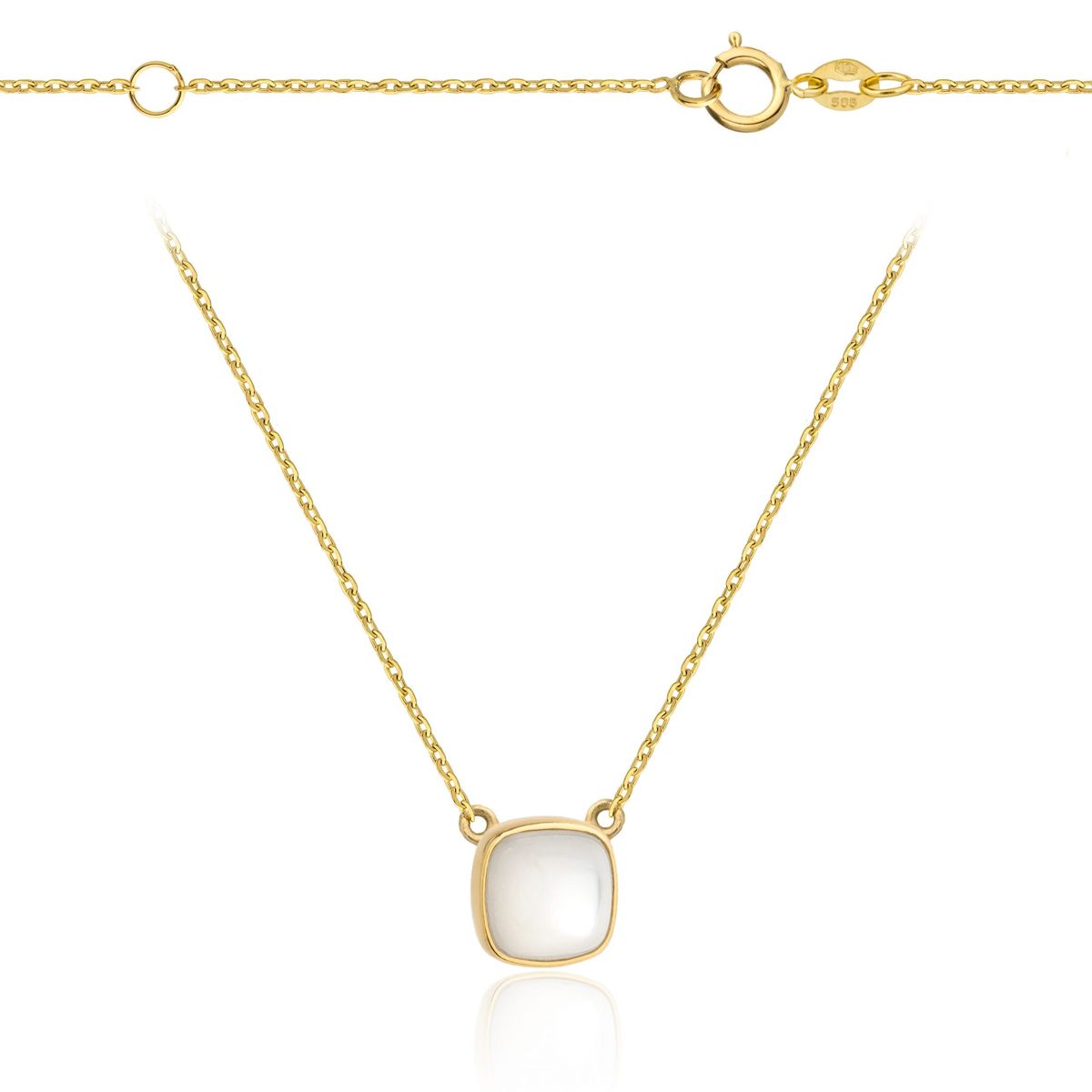 złoty naszyjnik sofio z zawieszką z białą emalią