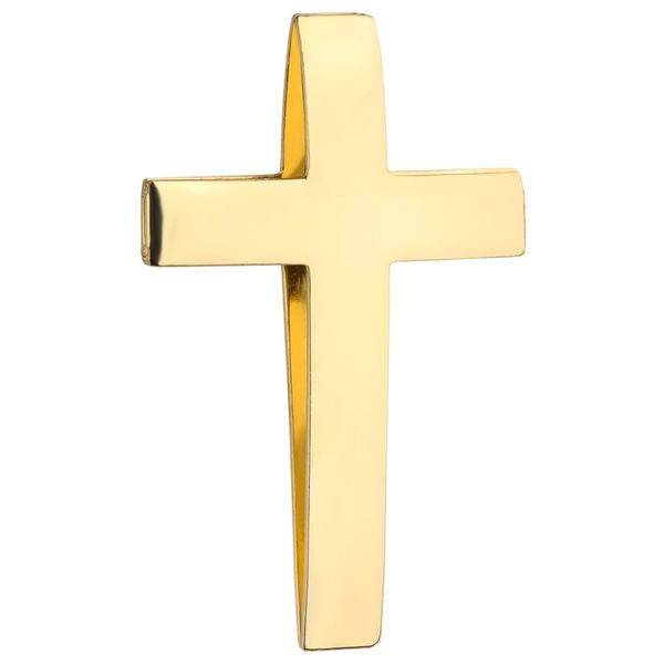 złoty krzyżyk przewlekany