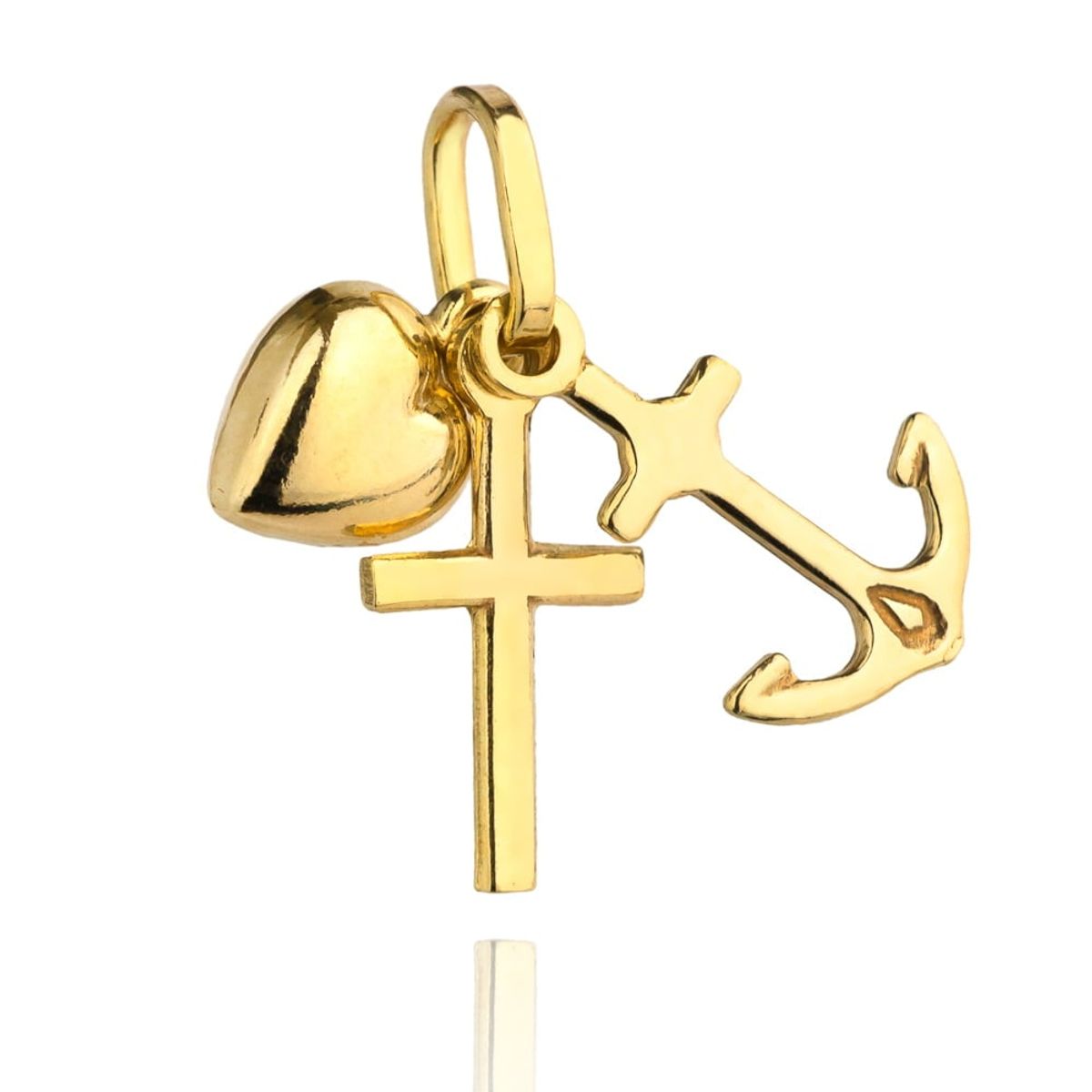 złota zawieszka wiara nadzieja miłość