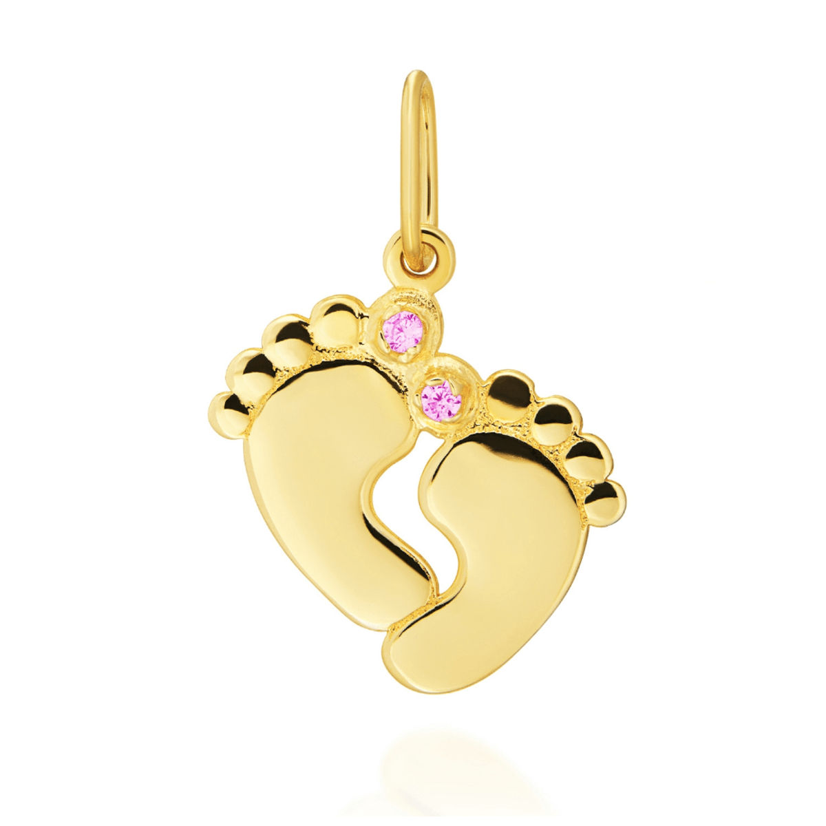 złota zawieszka stópki z cyrkoniami