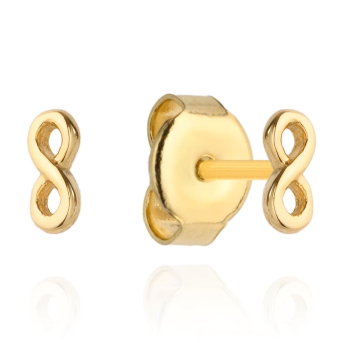 Złote kolczyki znak nieskońćzoności