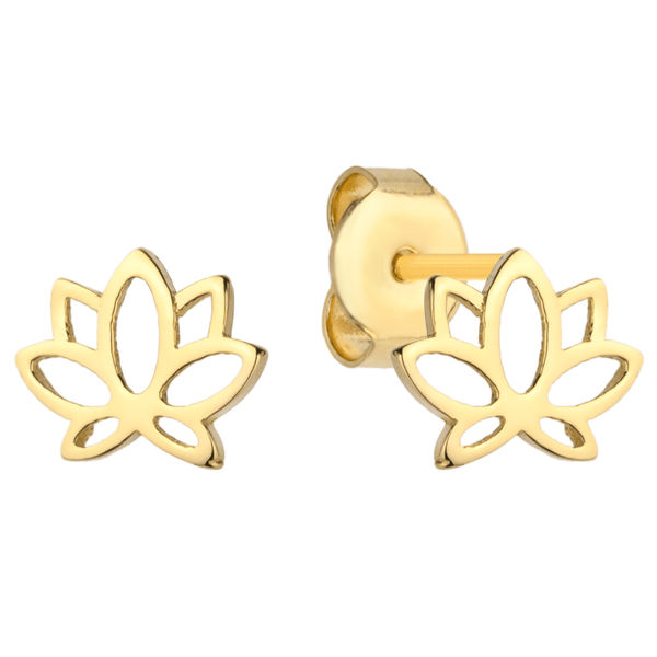 złote kolczyki kwiat lotosu