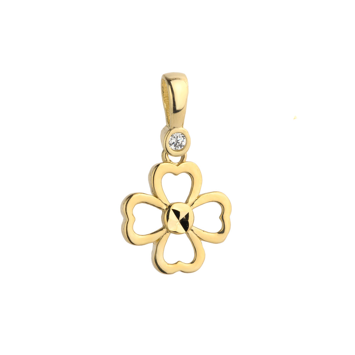 złota zawieszka koniczynka