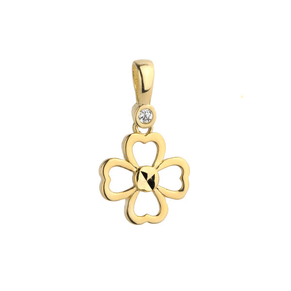 złota zawieszka koniczynka