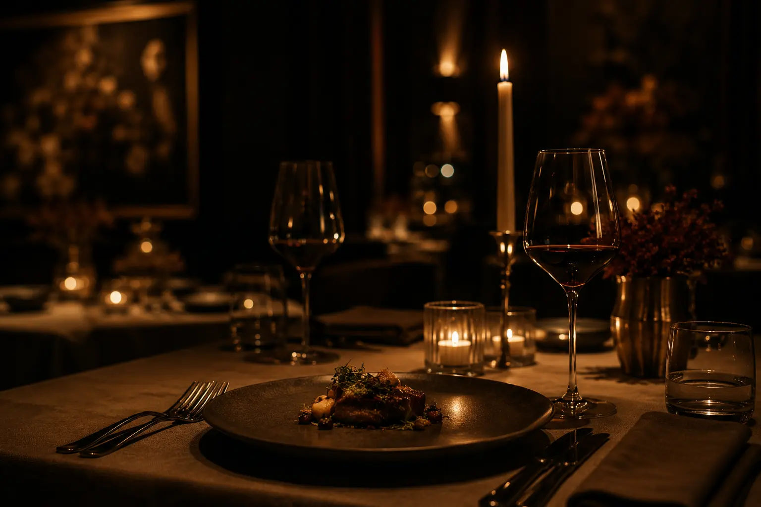 Candlelit dining