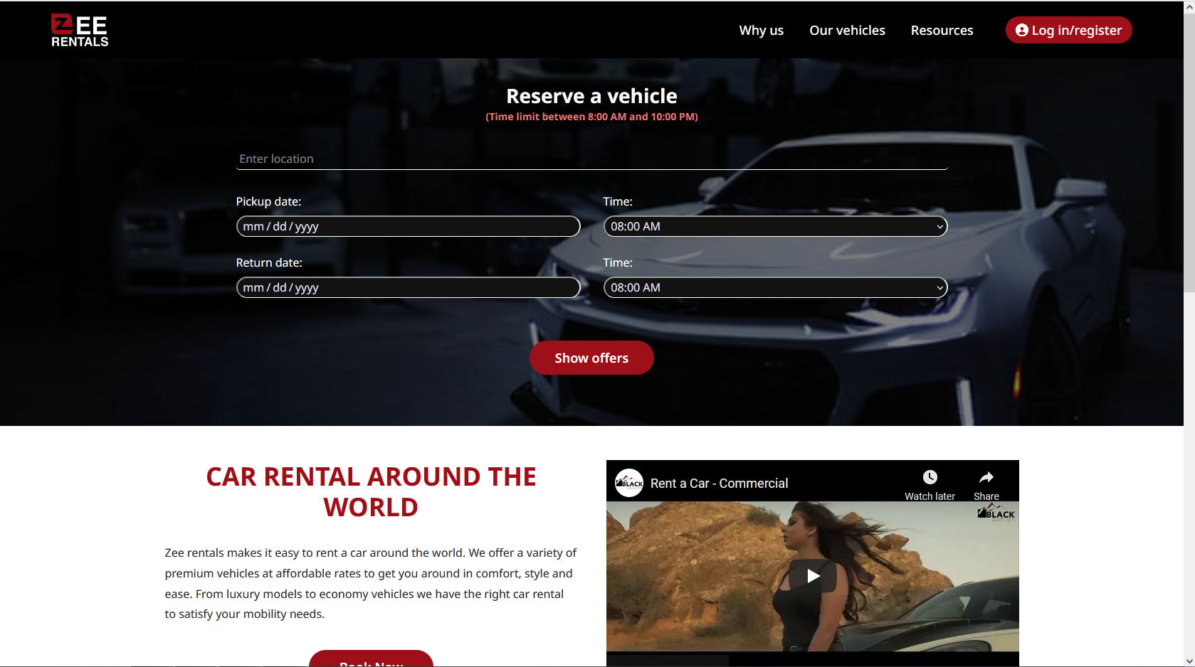 landing page