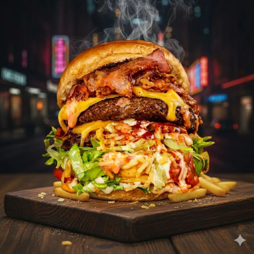 Hamburguesa Mega Doble Especial en Pedregal Panamá