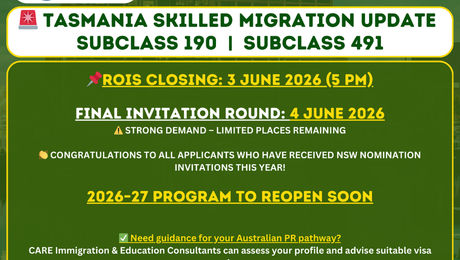 Tasmania Skilled Migration Update 2026: ROI Closing 3 June, Final Invitation Round Announced