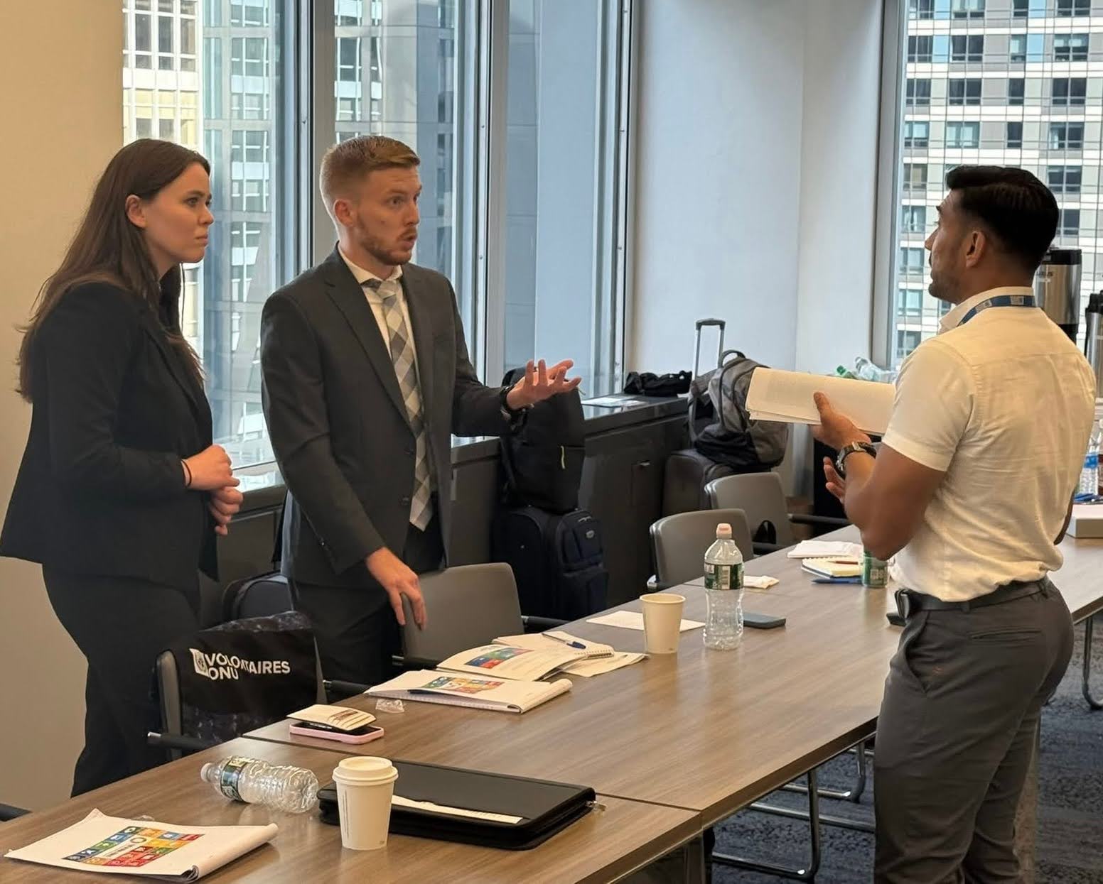 Students in a meeting at the UN