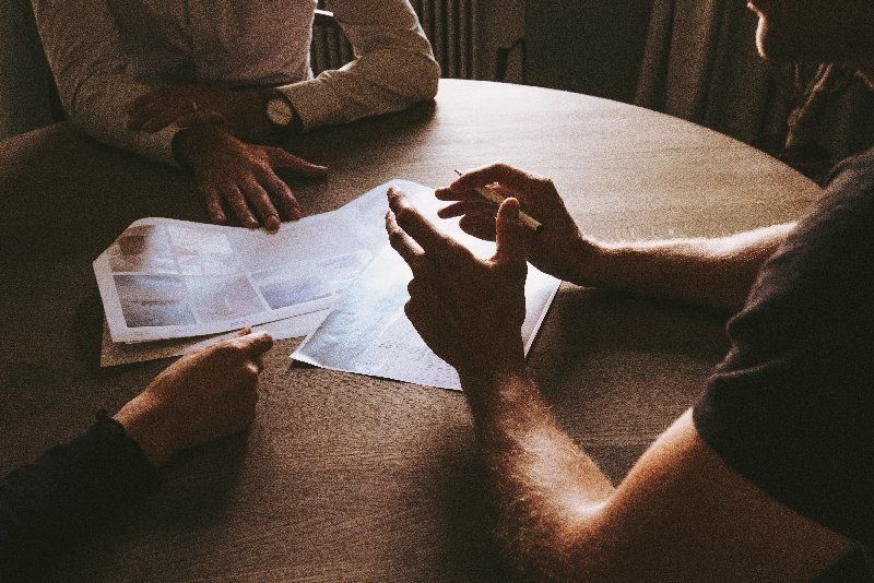 Meeting in an office