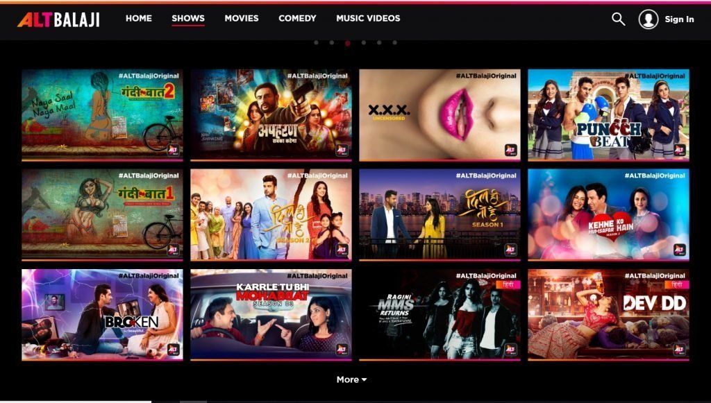 Alt Balaji -one of the early movers in original Indian streaming content