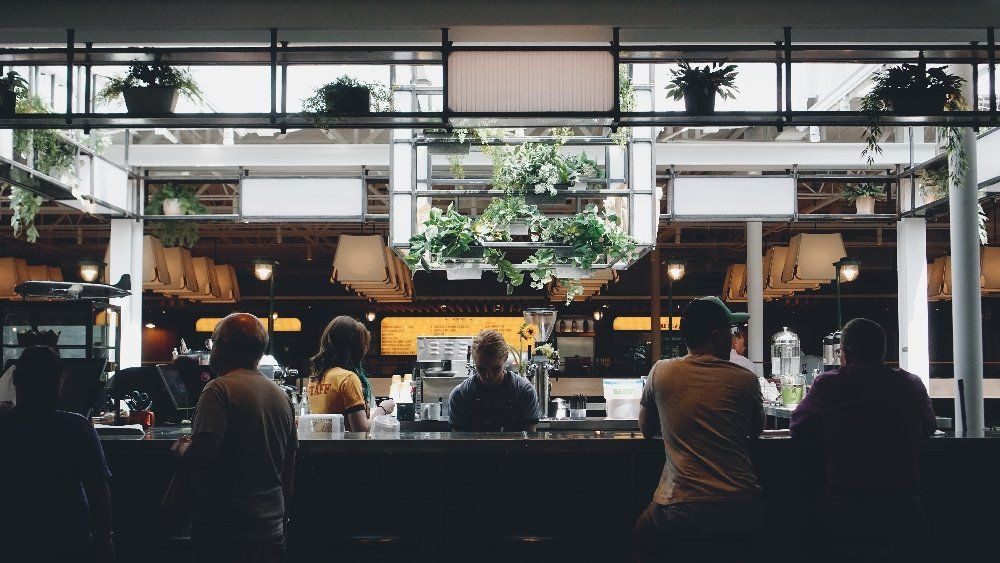 Customers being served at a hotel
