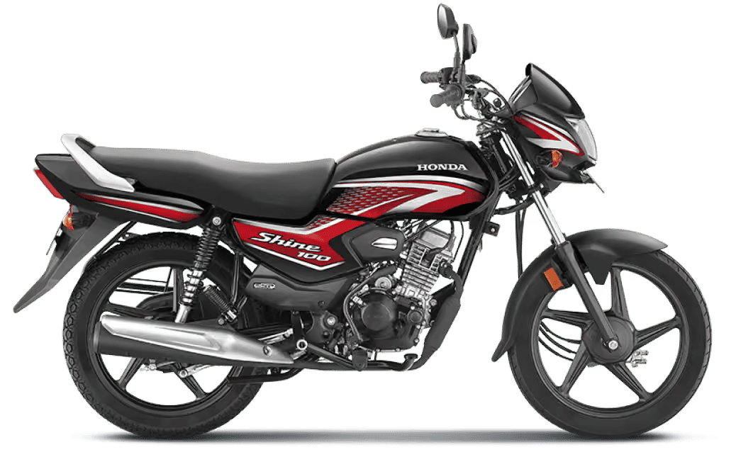 Honda Shine 100 in Red with Black motorcycle image