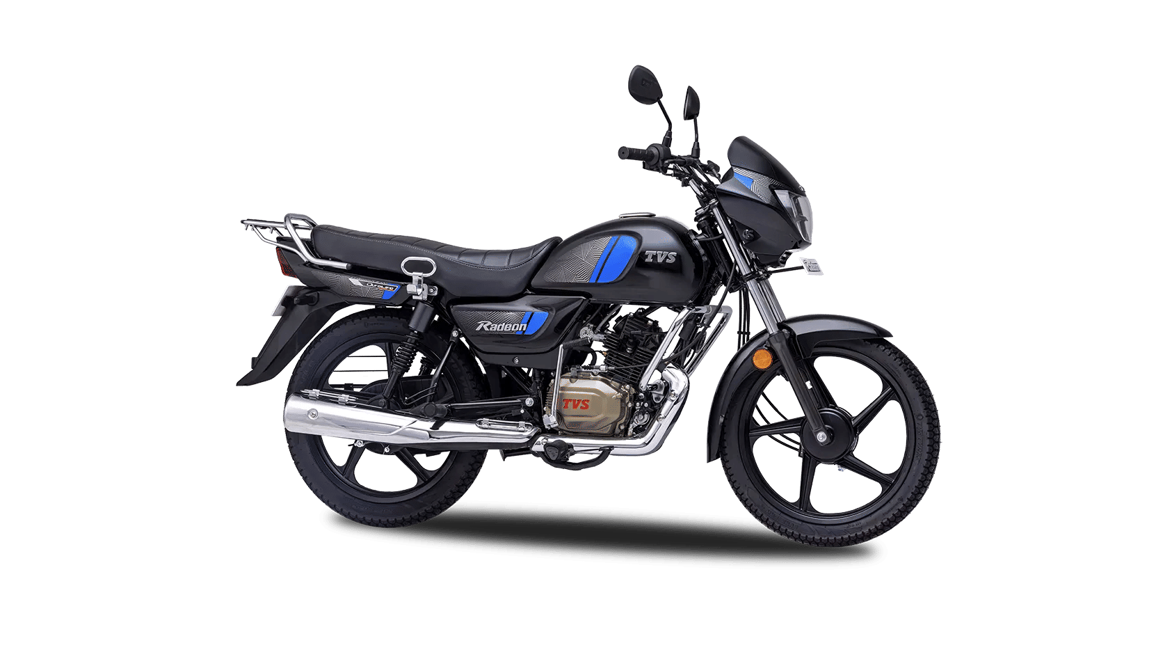 TVS New Radeon in Black & Blue motorcycle image