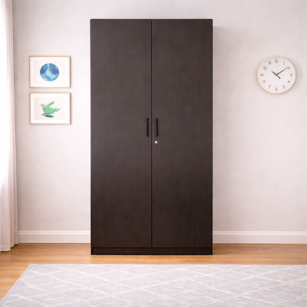 Engineered Wood 2 Door Wardrobe In Dark Wenge Finish by Urban Ladder