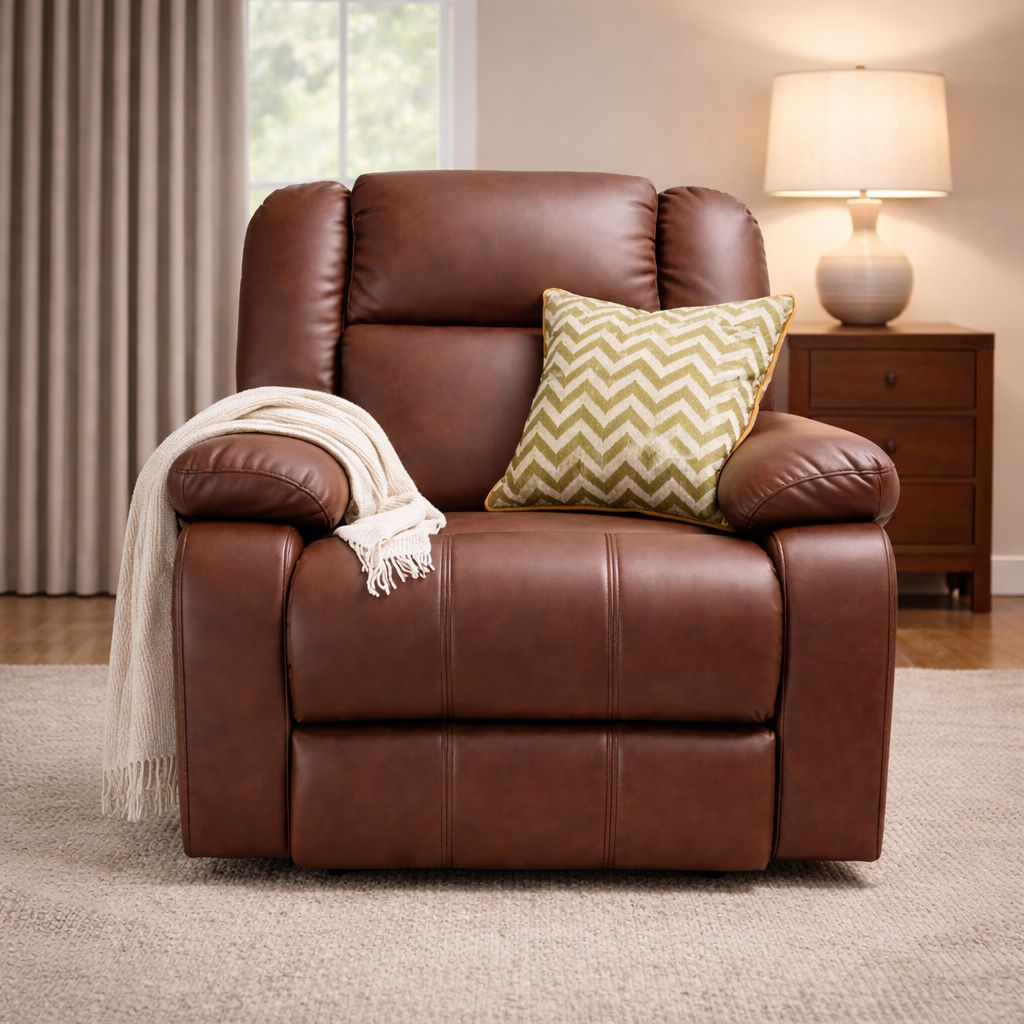 Royal Tan Revolving cum Rocking Recliner by Elitrus 