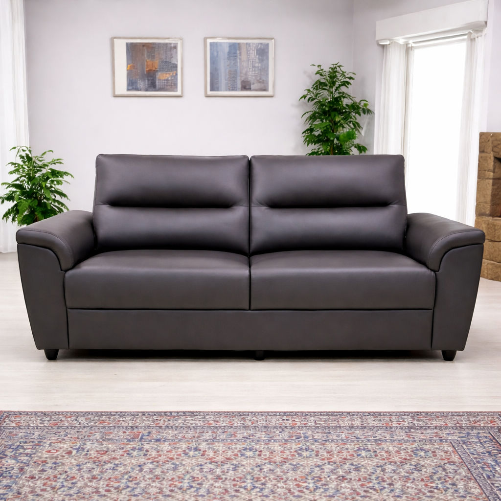 Leatherette Premium Ash Grey 3 Seater Sofa by Elitrus 