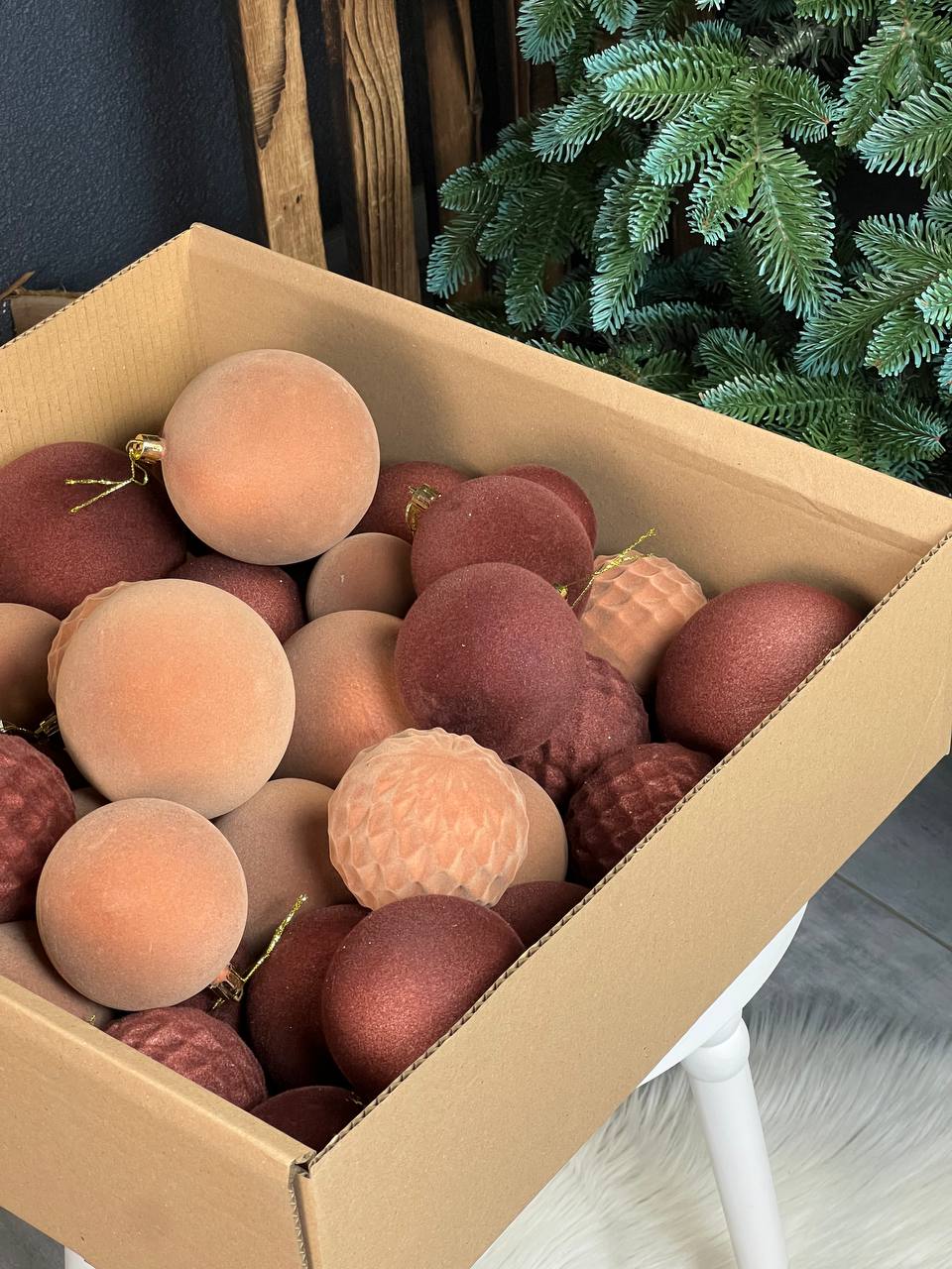 Коричневі оксамитові кулі (40 шт.)