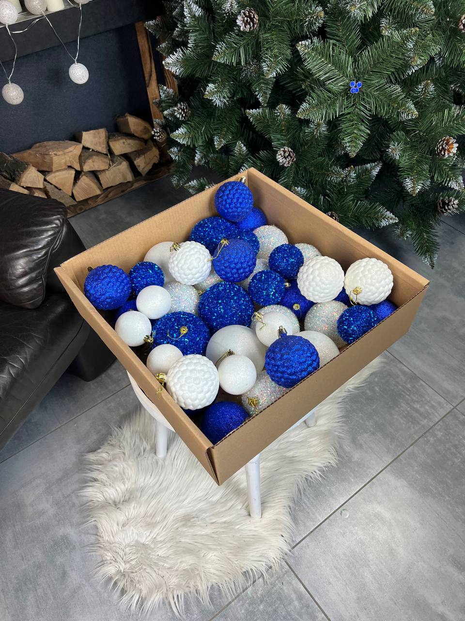 Сині кулі з блискітками (40 шт.)