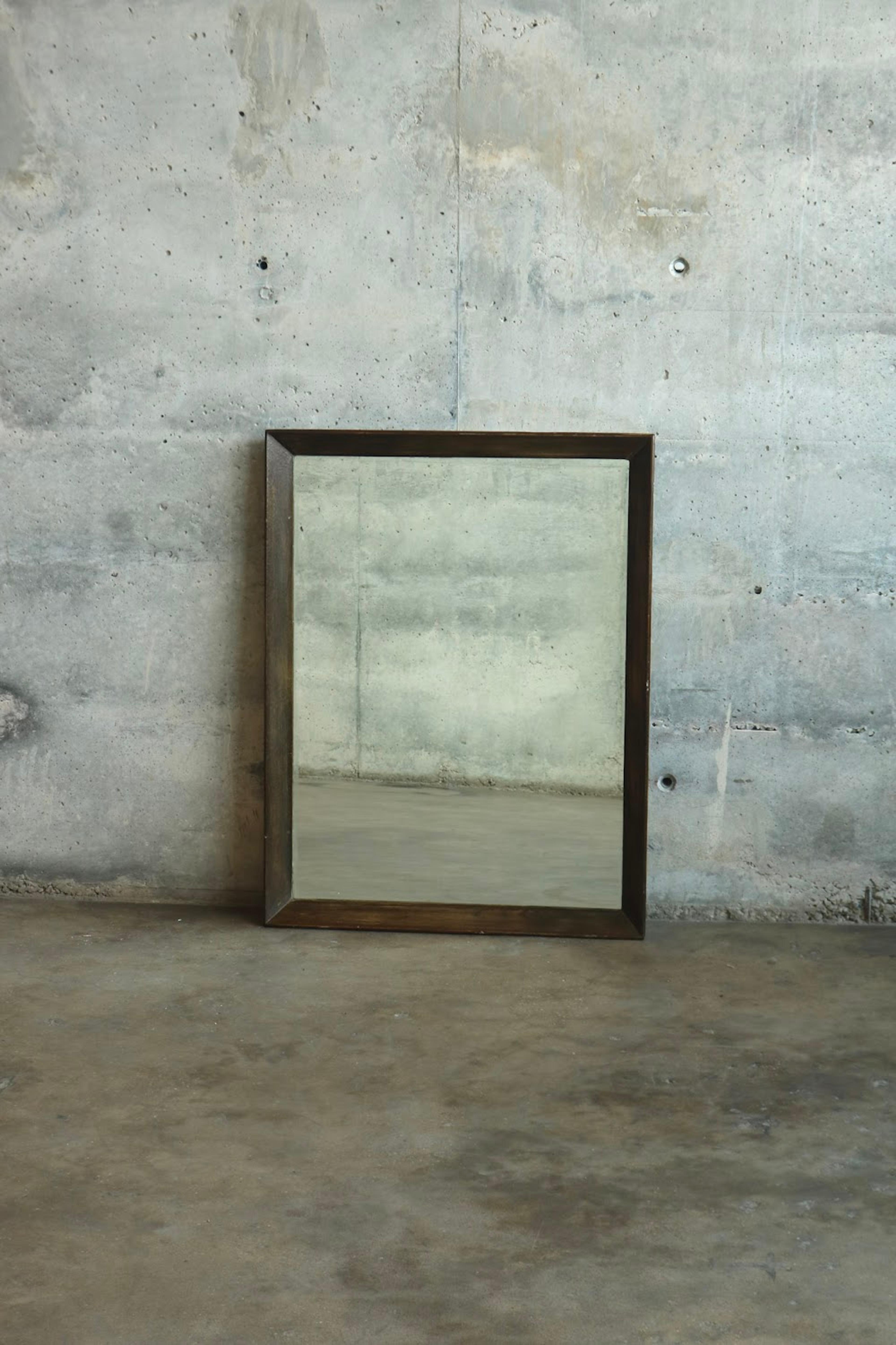 Vintage Walnut Wood Frame Mirror