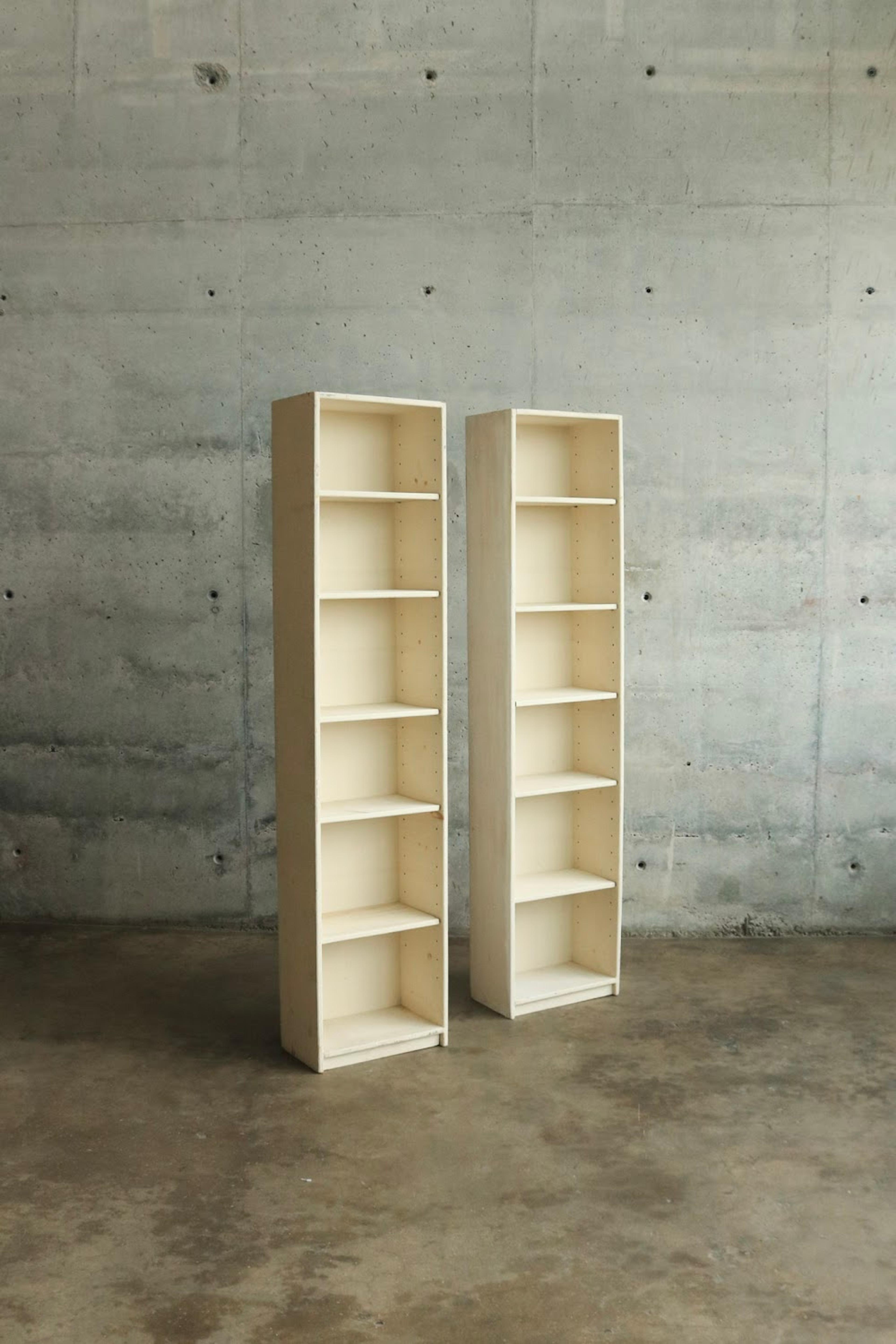 Set Of 2 Pine Wood Bookcases