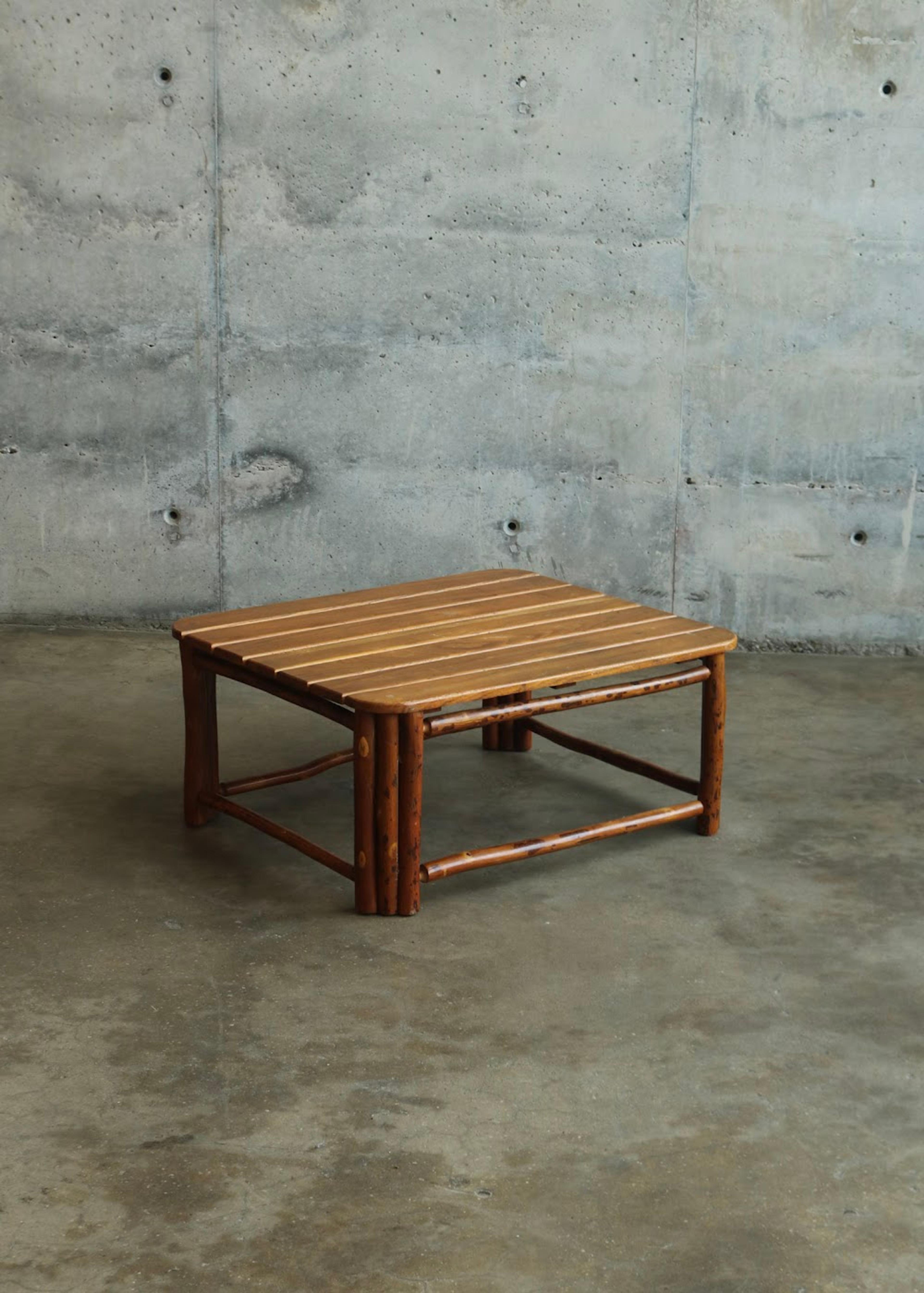 Vintage Solid Oak Wood Coffee Table