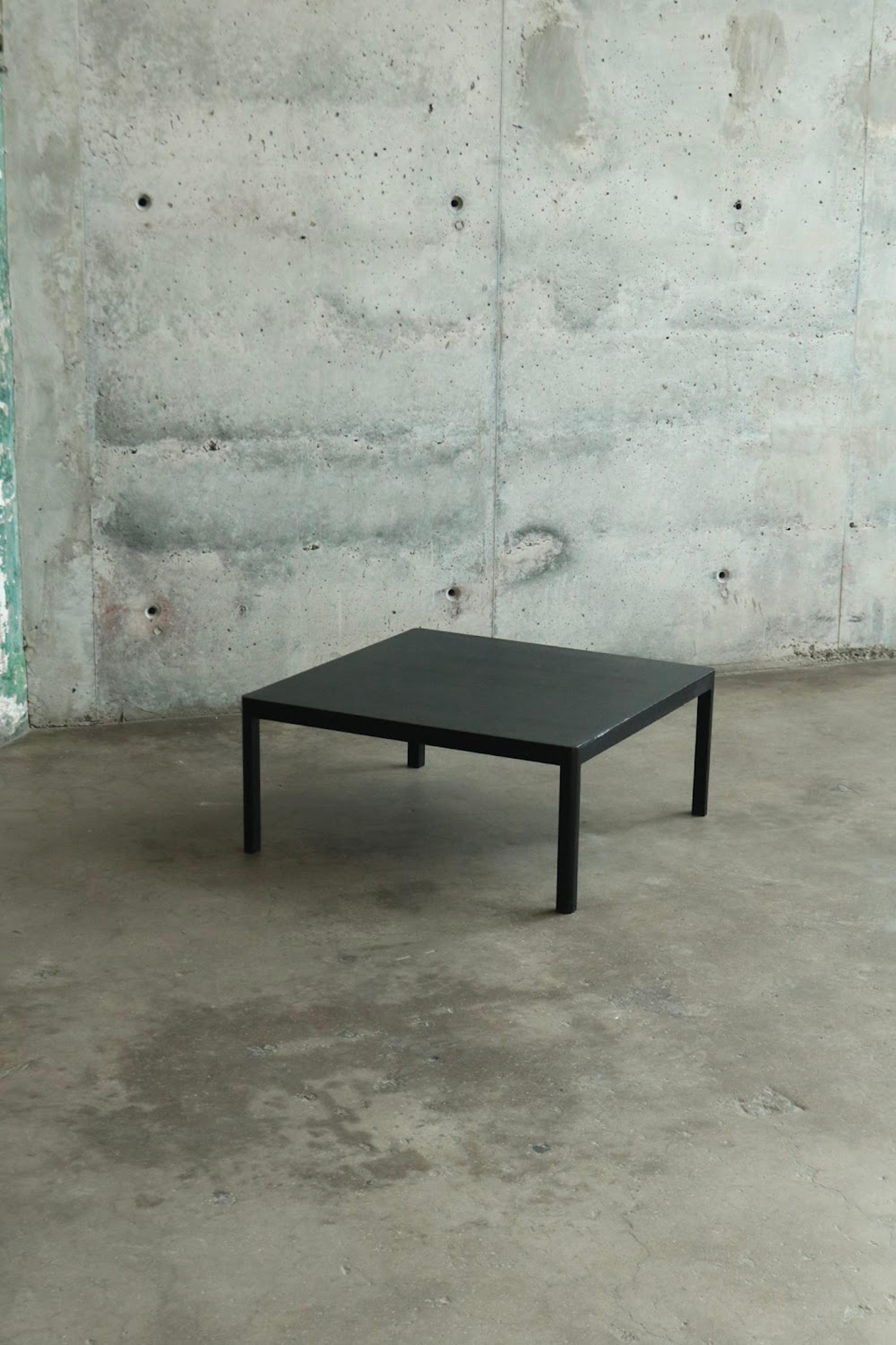 Low-Profile Black Wooden Square Coffee Table