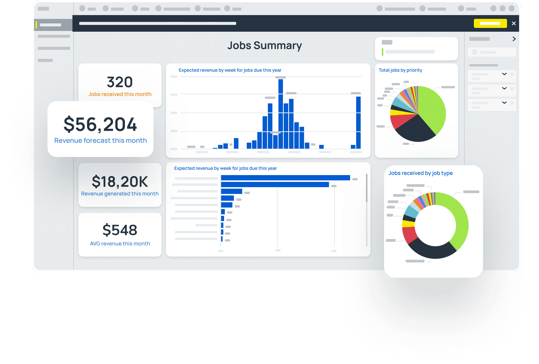 Power BI integration - jobs summary screen illustration