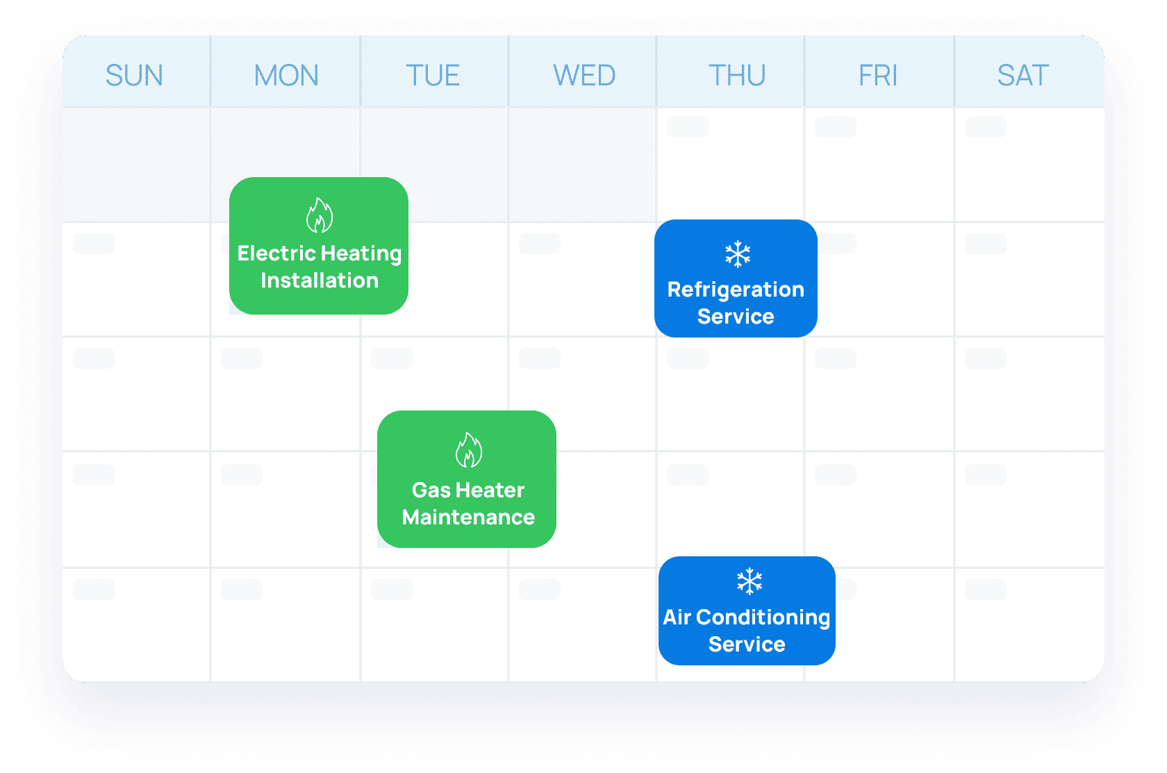 HVAC calendar for seasonal scheduling