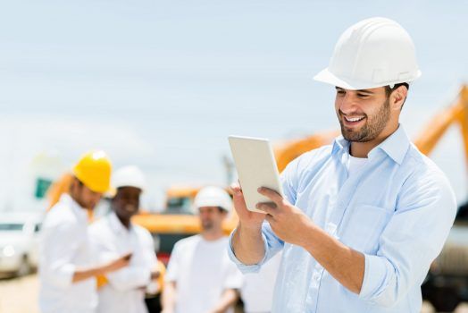 Engineer at a construction site Engineer at a construction site